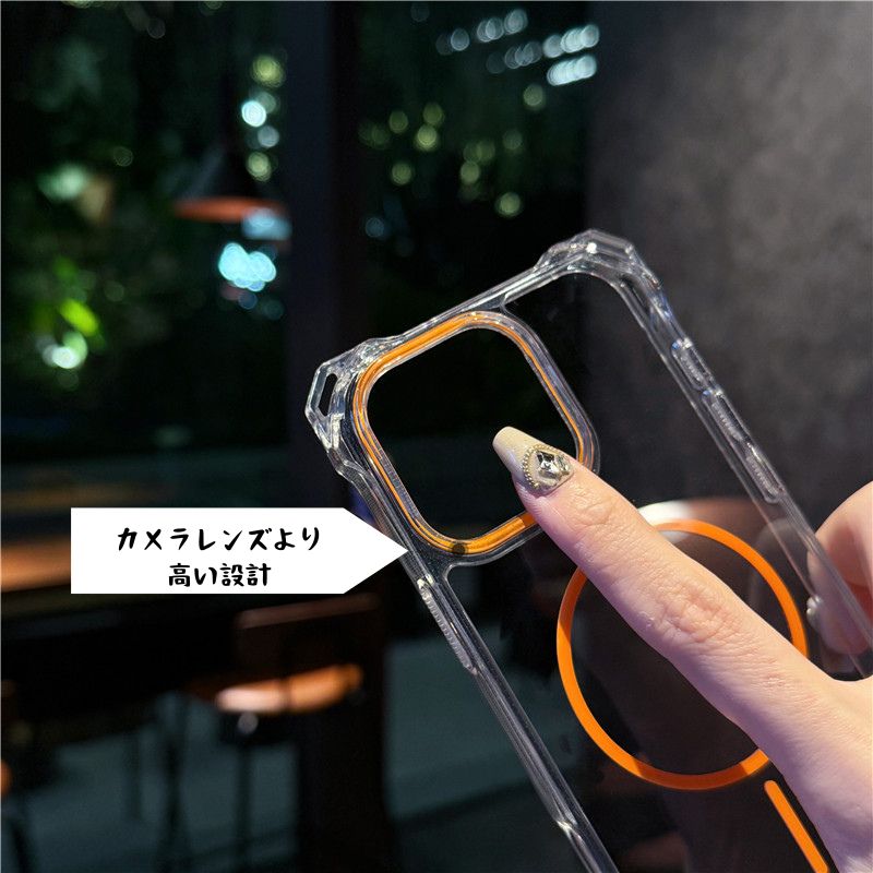 ショルダーiphoneクリアケース 耐衝撃 magsafeケース 斜めがけ GUESTCASE
