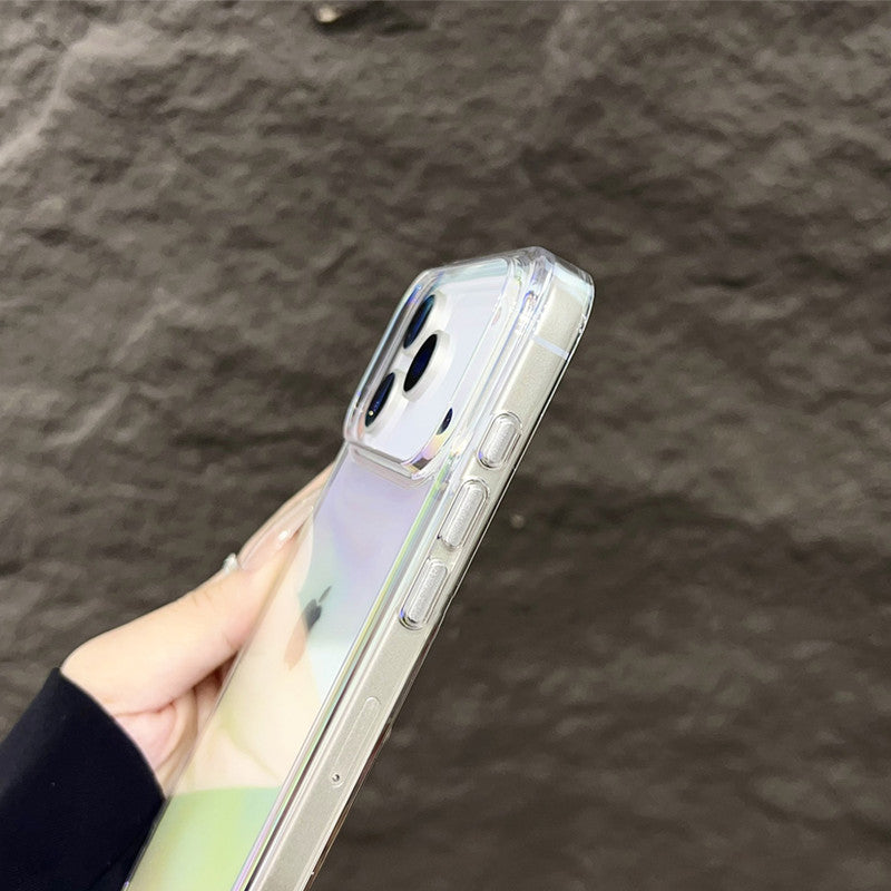 iphone17pro/17promax ガラスケース オーロラ magsafeケース 黄ばまない クリアケース GUESTCASE
