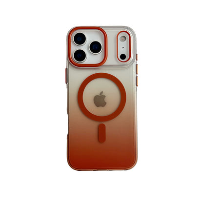 iphone17/17air ケース magsafe対応 アイフォン17pro/17promaxケース グラデーションカラー 透明 GUESTCASE オレンジ iPhone17