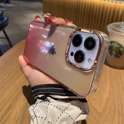 半透明 iphone17/16ケース グラデーション iphone ケース キラキラ メッキ