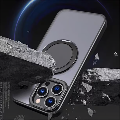耐衝撃に最強なiPhoneマグスタンドプラスクリアケース カメラフチ高いiPhone透明ケース マグセーフ磁石内臓 我的商店