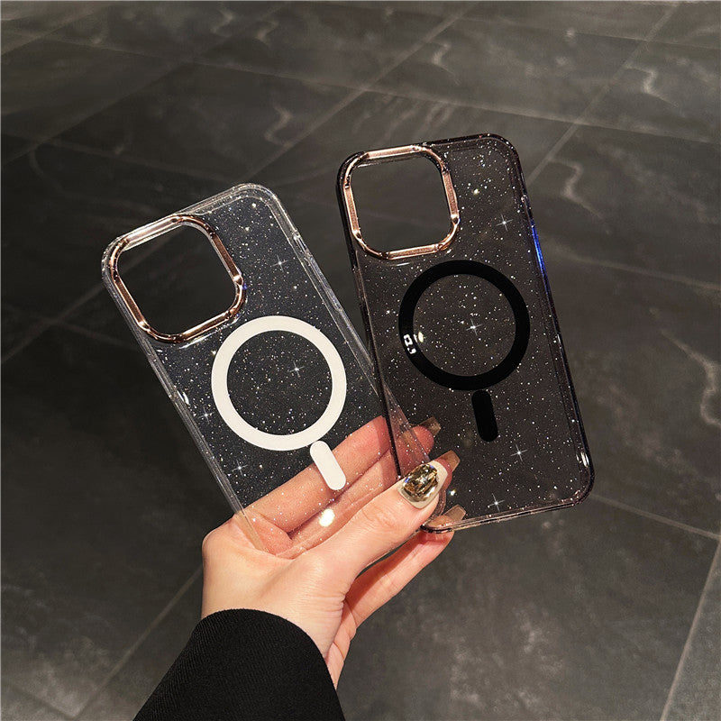 キラキラ iphoneクリアケース ラメ入り magsafe対応ケース iphone13~17シリーズ対応 guestcase
