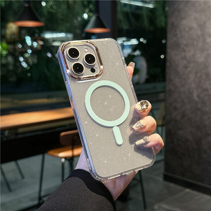 キラキラ iphoneクリアケース ラメ入り magsafe対応ケース iphone13~17シリーズ対応 guestcase