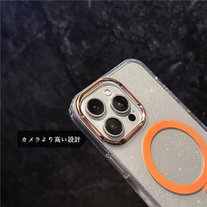 キラキラ iphoneクリアケース ラメ入り magsafe対応ケース iphone13~17シリーズ対応 guestcase