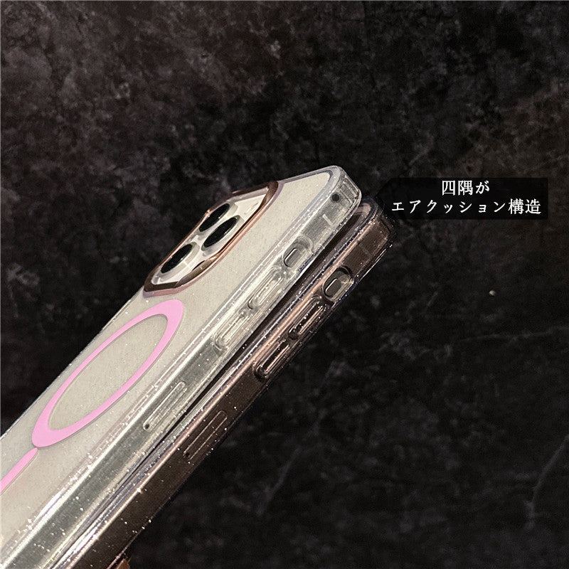キラキラ iphoneクリアケース ラメ入り magsafe対応ケース iphone13~17シリーズ対応 guestcase