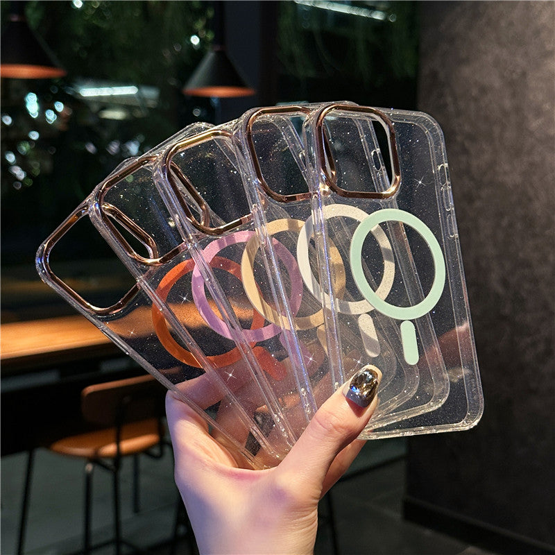 キラキラ iphoneクリアケース ラメ入り magsafe対応ケース iphone13~17シリーズ対応 guestcase