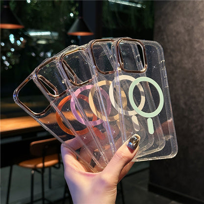 キラキラ iphoneクリアケース ラメ入り magsafe対応ケース iphone13~17シリーズ対応 guestcase