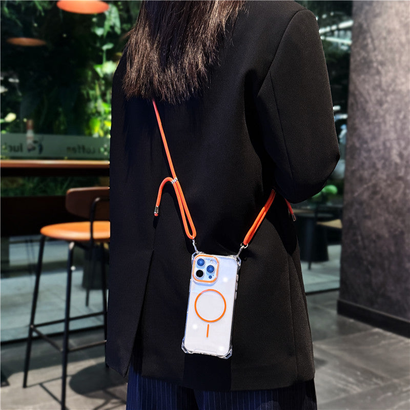 ショルダーiphoneクリアケース 耐衝撃 magsafeケース 斜めがけ GUESTCASE