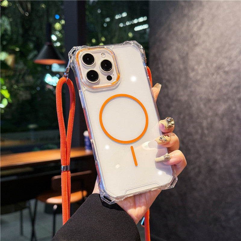 ショルダーiphoneクリアケース 耐衝撃 magsafeケース 斜めがけ GUESTCASE