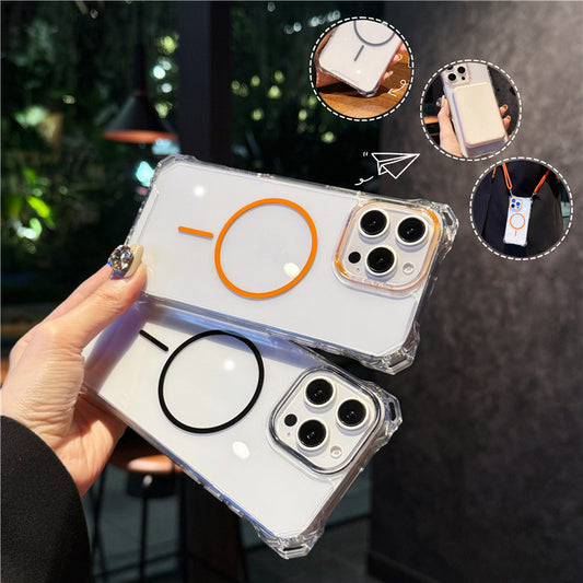 ショルダーiphoneクリアケース 耐衝撃 magsafeケース 斜めがけ GUESTCASE