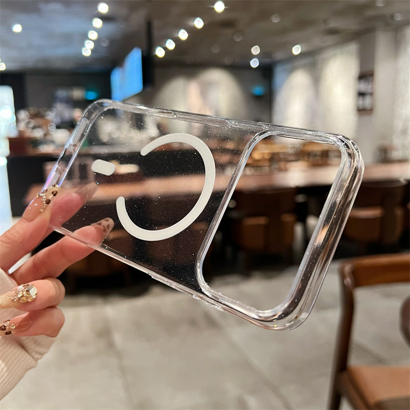 キラキラ iphone17pro/16proケース 透明 シンプル iPhoneケース ラメ クリア nagsafeケース guestcase