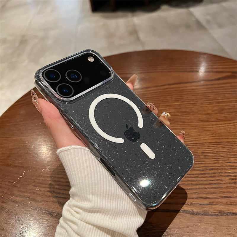 キラキラ iphone17pro/16proケース 透明 シンプル iPhoneケース ラメ クリア nagsafeケース guestcase