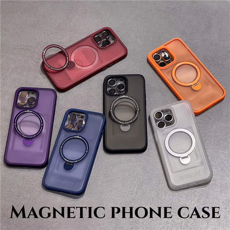 マジックリングiPhoneケース かわいい カメラ保護 マグスタンドiPhoneクリアケース カラフル おしゃれ