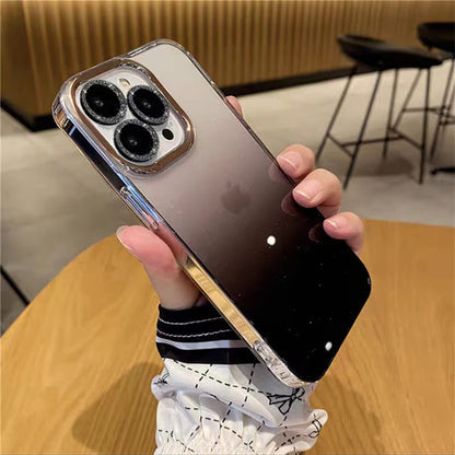 半透明 iphone17/16ケース グラデーション iphone ケース キラキラ メッキ