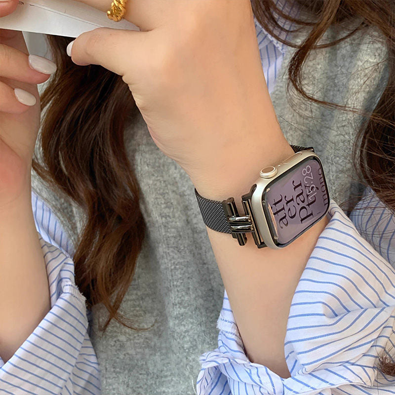 apple watchバンド 蒸れない ステンレス アップルウォッチバンド マグネット