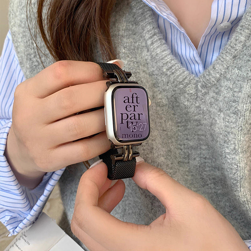 apple watchバンド 蒸れない ステンレス アップルウォッチバンド マグネット