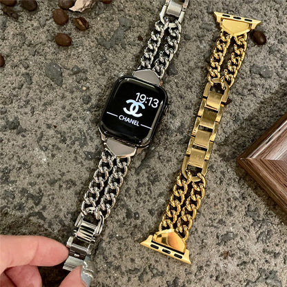 ステンレス apple watchバンド ダブルチェーン アップルウォッチバンド シンプル おしゃれ GETCASE