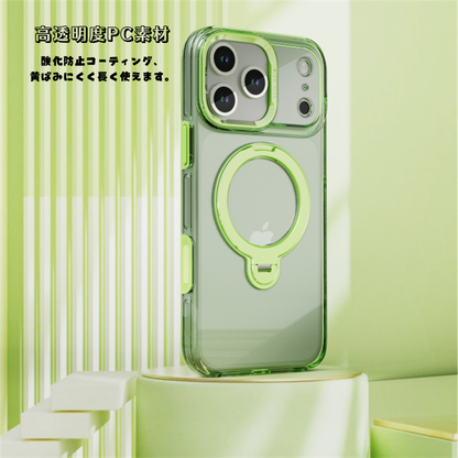 iphone17/17promaxケース クリア 360度回転スタンド magsafeケース GUESTCASE
