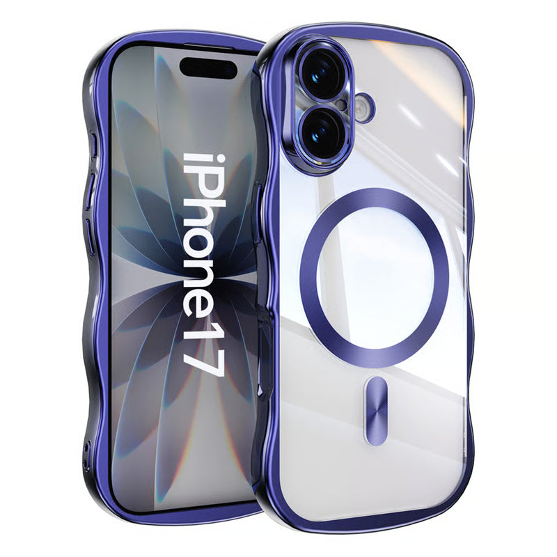 iphone ケース うねうね 透明 iphone17pro マグセーフ 対応 ケース 衝撃に強い