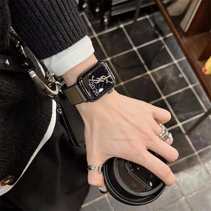 「男女兼用」apple watch series 11 バンド マグネット アップル ウォッチ バンド 革+シリコン guestcase