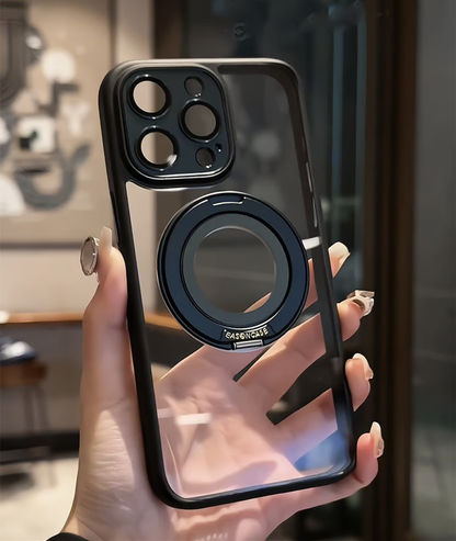 カメラ保護マジックリングiPhoneケース 黄ばみにくいiPhoneクリアケース 挟むだけ