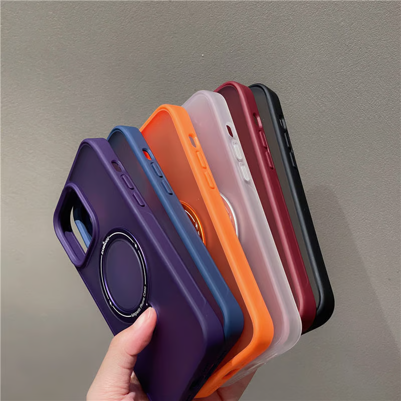 マジックリングiPhoneケース かわいい カメラ保護 マグスタンドiPhoneクリアケース カラフル おしゃれ