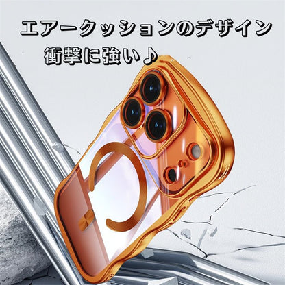 iphone ケース うねうね 透明 iphone17pro マグセーフ 対応 ケース 衝撃に強い