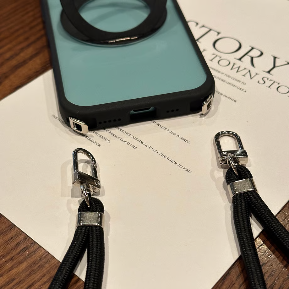 隠れストラップホルダー付きiPhone17/17proケース マグスタンドiPhone透明ケース magsafe対応 GETCASE