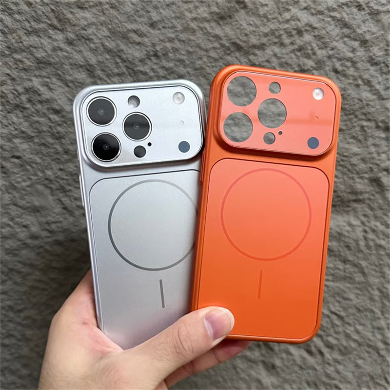 高品質 iphone17/17pro オレンジ に 合う ケース マット・ガラス iphone ケース カメラ 保護 guestcase