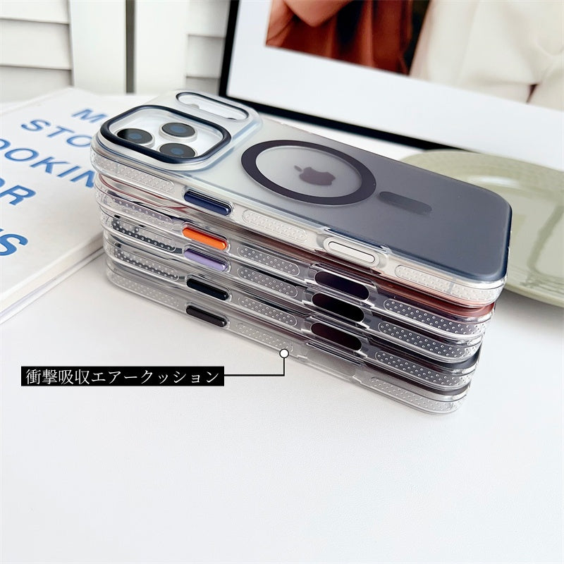 iphone17/17air ケース magsafe対応 アイフォン17pro/17promaxケース グラデーションカラー 透明 GUESTCASE