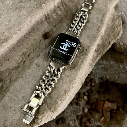 ステンレス apple watchバンド ダブルチェーン アップルウォッチバンド シンプル おしゃれ GETCASE