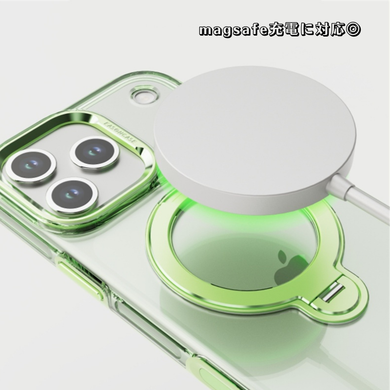 iphone17/17promaxケース クリア 360度回転スタンド magsafeケース GUESTCASE