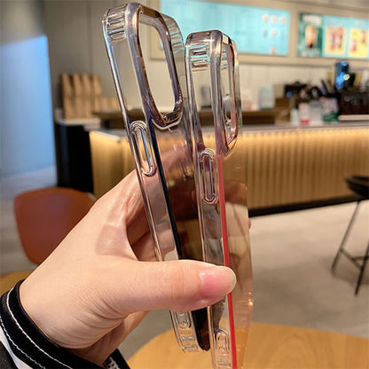 半透明 iphone17/16ケース グラデーション iphone ケース キラキラ メッキ