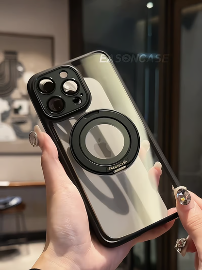 カメラ保護マジックリングiPhoneケース 黄ばみにくいiPhoneクリアケース 挟むだけ