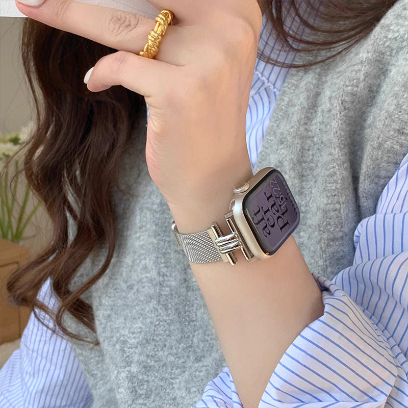 apple watchバンド 蒸れない ステンレス アップルウォッチバンド マグネット