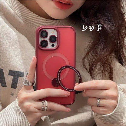 マジックリングiPhoneケース かわいい カメラ保護 マグスタンドiPhoneクリアケース カラフル おしゃれ