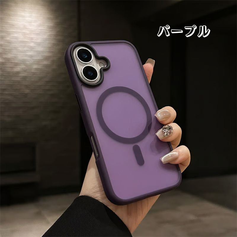 サラサラ感iPhone半透明ケース 滑り止め指紋防止 シンプルiPhoneクリアケース マグセーフ充電 GETCASE