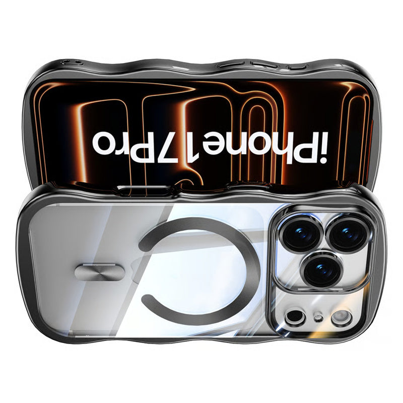 iphone ケース うねうね 透明 iphone17pro マグセーフ 対応 ケース 衝撃に強い