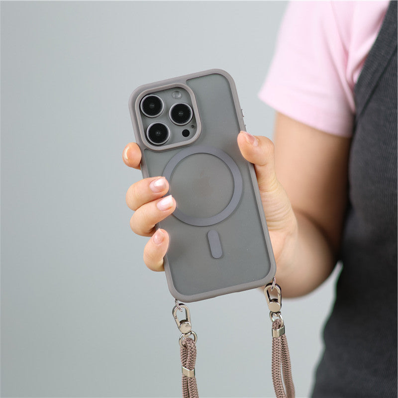 ストラップ付き iphone クリアケース ショルダー magsafe対応 隠しストラップホール付き GUESTCASE