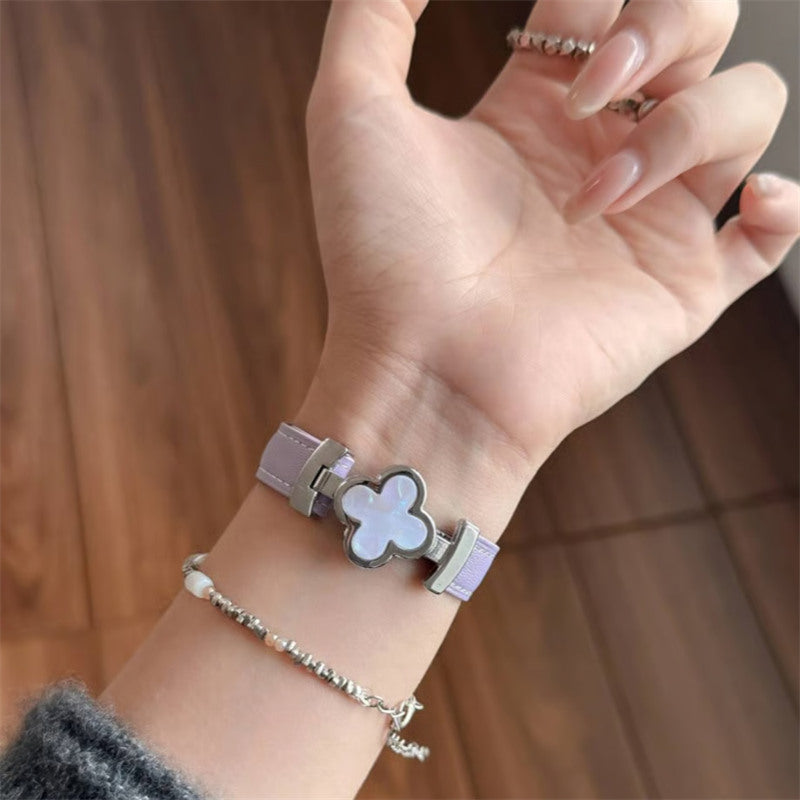 アップル ウォッチ レザー バンド 四葉のクローバー apple watch Series11/SE3対応 バンド かわいい 女性 guestcase