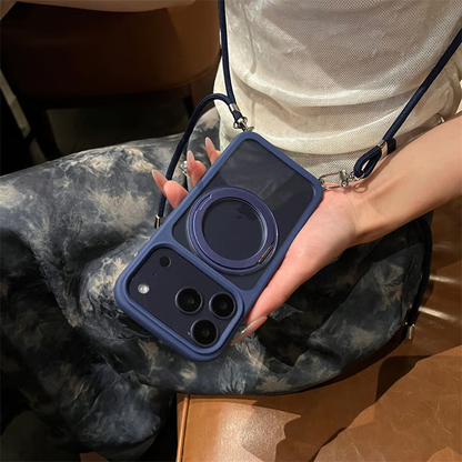 隠れストラップホルダー付きiPhone17/17proケース マグスタンドiPhone透明ケース magsafe対応 GETCASE