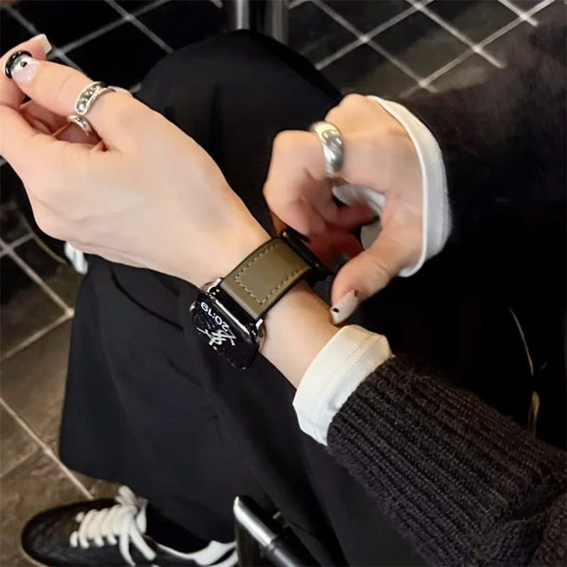 「男女兼用」apple watch series 11 バンド マグネット アップル ウォッチ バンド 革+シリコン guestcase グレージュ 38/40/41/42(Series10/11)mm