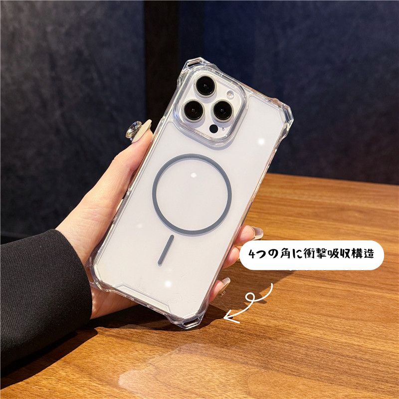 ショルダーiphoneクリアケース 耐衝撃 magsafeケース 斜めがけ GUESTCASE