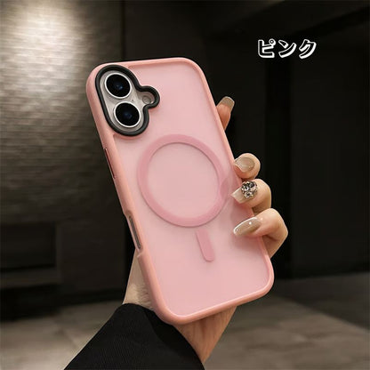 サラサラ感iPhone半透明ケース 滑り止め指紋防止 シンプルiPhoneクリアケース マグセーフ充電 GETCASE