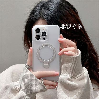 マジックリングiPhoneケース かわいい カメラ保護 マグスタンドiPhoneクリアケース カラフル おしゃれ