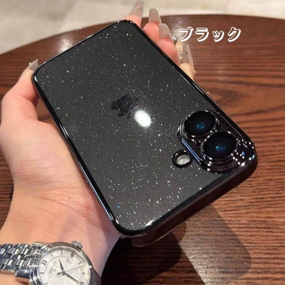iphone用キラキラと輝く星のようなケース かわいい 黄ばみにくいトレンドのiPhoneクリアケース 我的商店