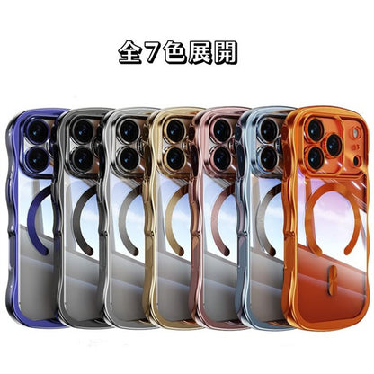 iphone ケース うねうね 透明 iphone17pro マグセーフ 対応 ケース 衝撃に強い