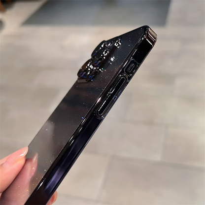 iphone用キラキラと輝く星のようなケース かわいい 黄ばみにくいトレンドのiPhoneクリアケース 我的商店