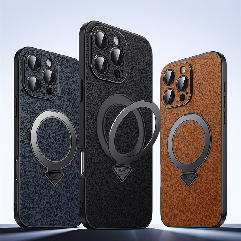 超強力で極薄iPhone牛革ケース フラットスタンドリング iPhoneレザーケース ビジネスシーンに最適 GETCASE