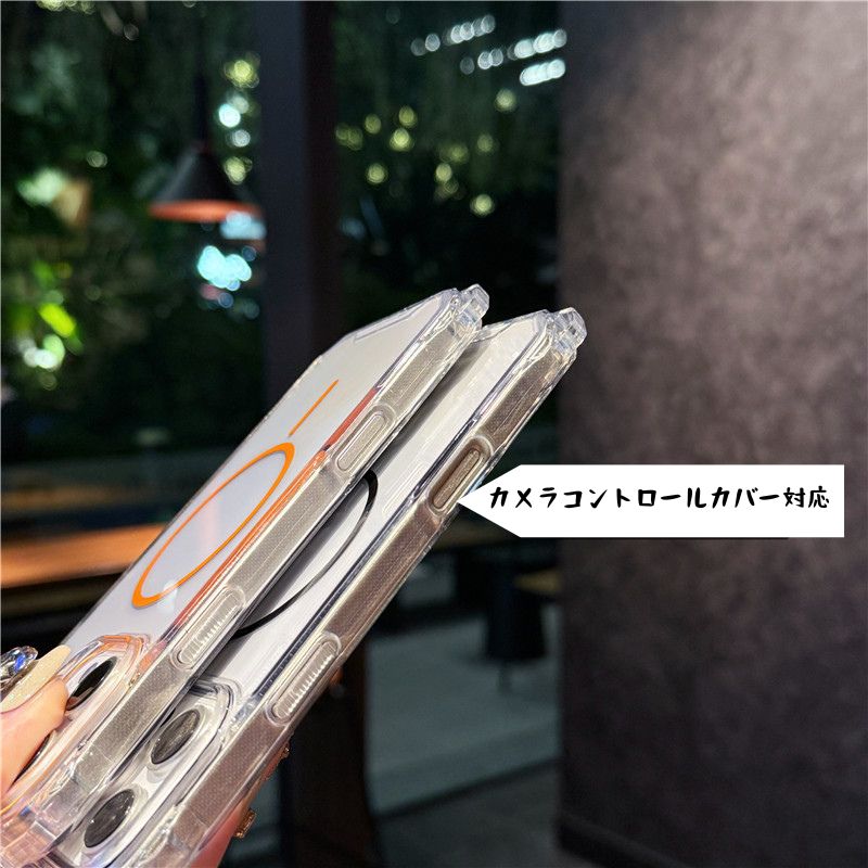 ショルダーiphoneクリアケース 耐衝撃 magsafeケース 斜めがけ GUESTCASE